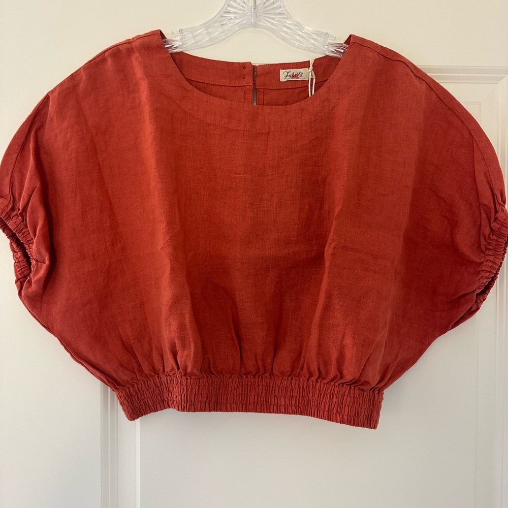 Cala Linen Top in Tandoori Spice